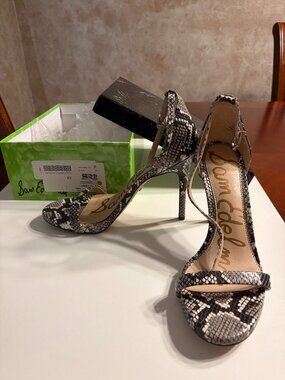 Sam Edelman Heel Sandals - Snake Print Size 8